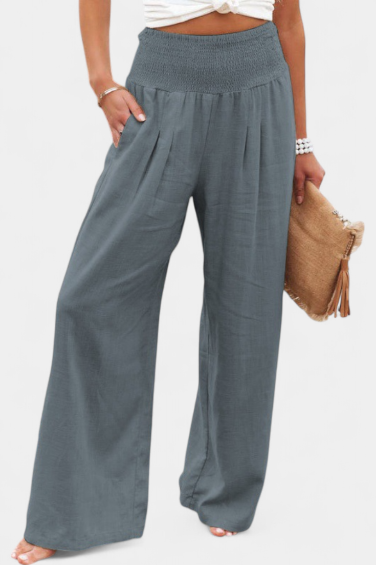 Alexia Pantalón de Algodón y Lino con Corte Fluido y Elegancia Natural