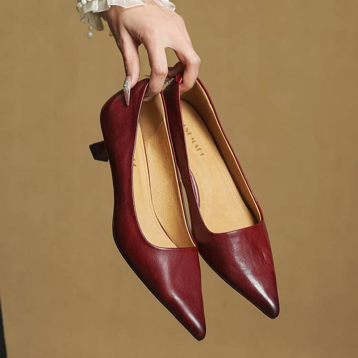Anok Tacones Altos de Cuero Auténtico