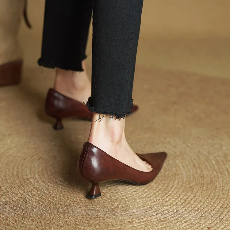 Anok Tacones Altos de Cuero Auténtico
